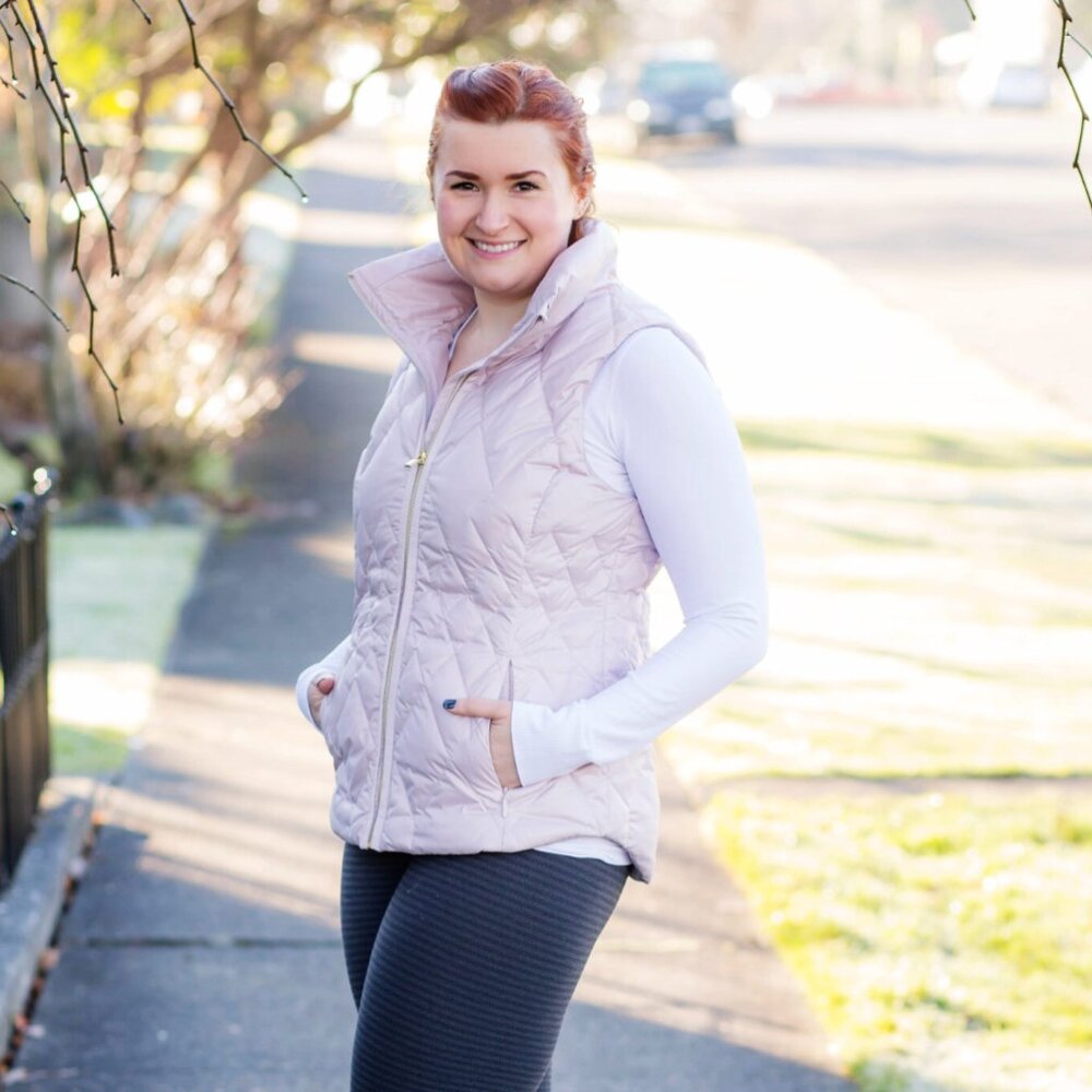 Athleta Light Pink Responsible Down Quilted Vest Size M